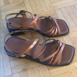 Vintage Pegano genuine leather Strappy Sandals with block heels